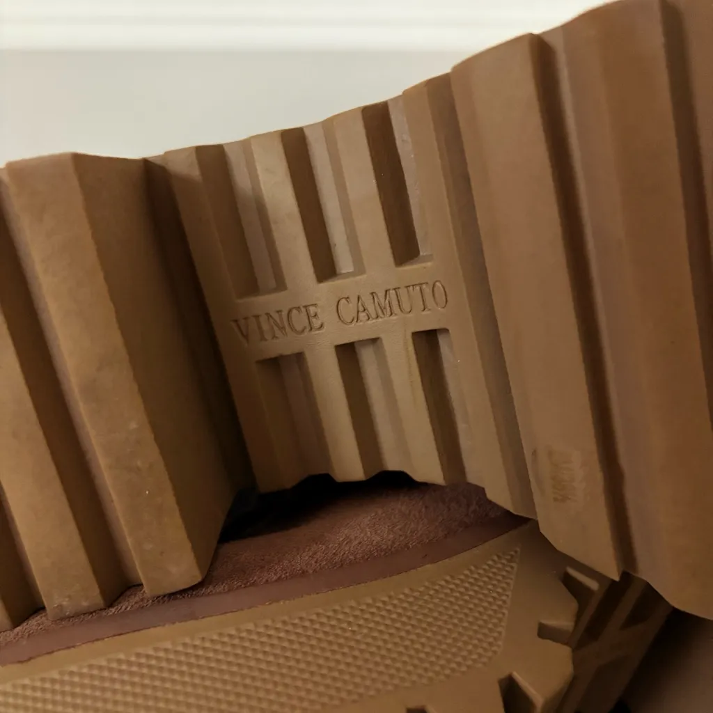 VINCE CAMUTO Mabrela Taupe Suede Urban Lace Up Chunky Platform Combat Boots 8 - Image 9