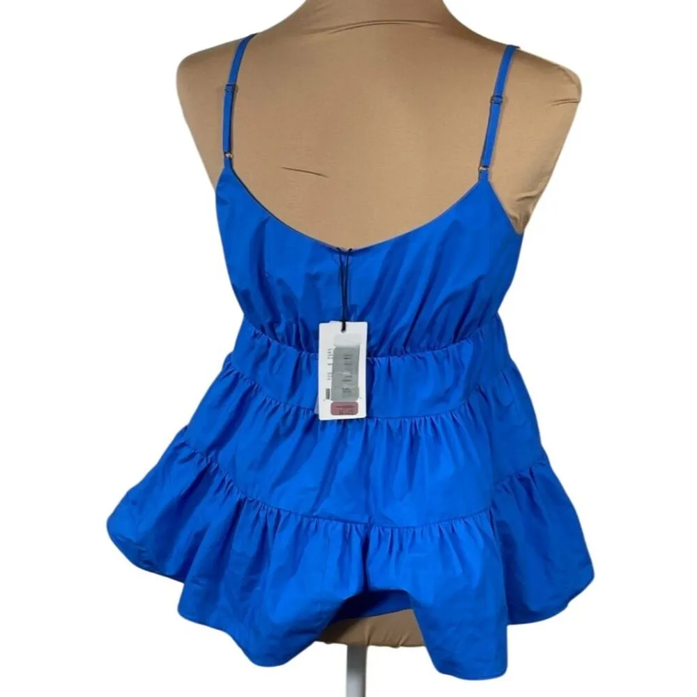 New A loves A Blue V-Neck Sleeveless Tiered Cami Top Size S Small - Image 3