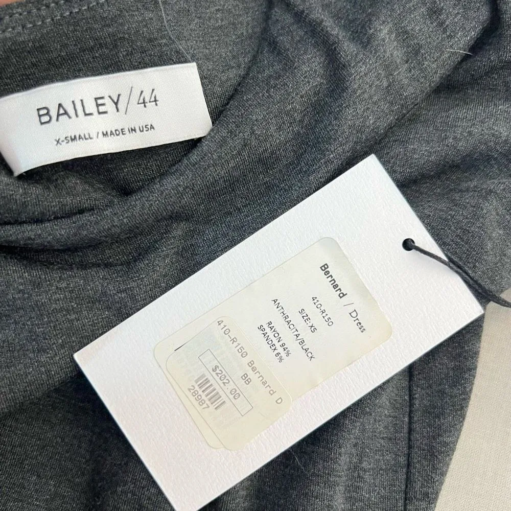 Bailey 44 Bernard Cold Shoulder Drop Waist Faux Leather Dress Black XS - Image 9