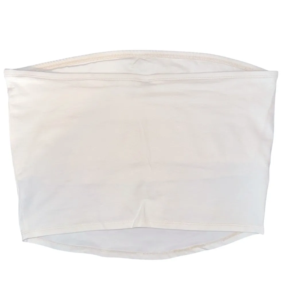 Spirit‎ Jersey White Tube Top Sleeveless Casual Basic Crop Top Bandeau - Image 3