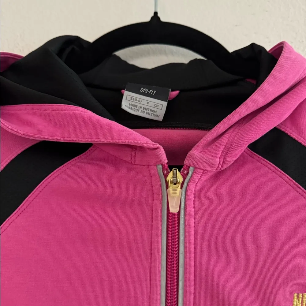 Nike Y2K Zip Up Sweatshirt S Pink Black - Image 4
