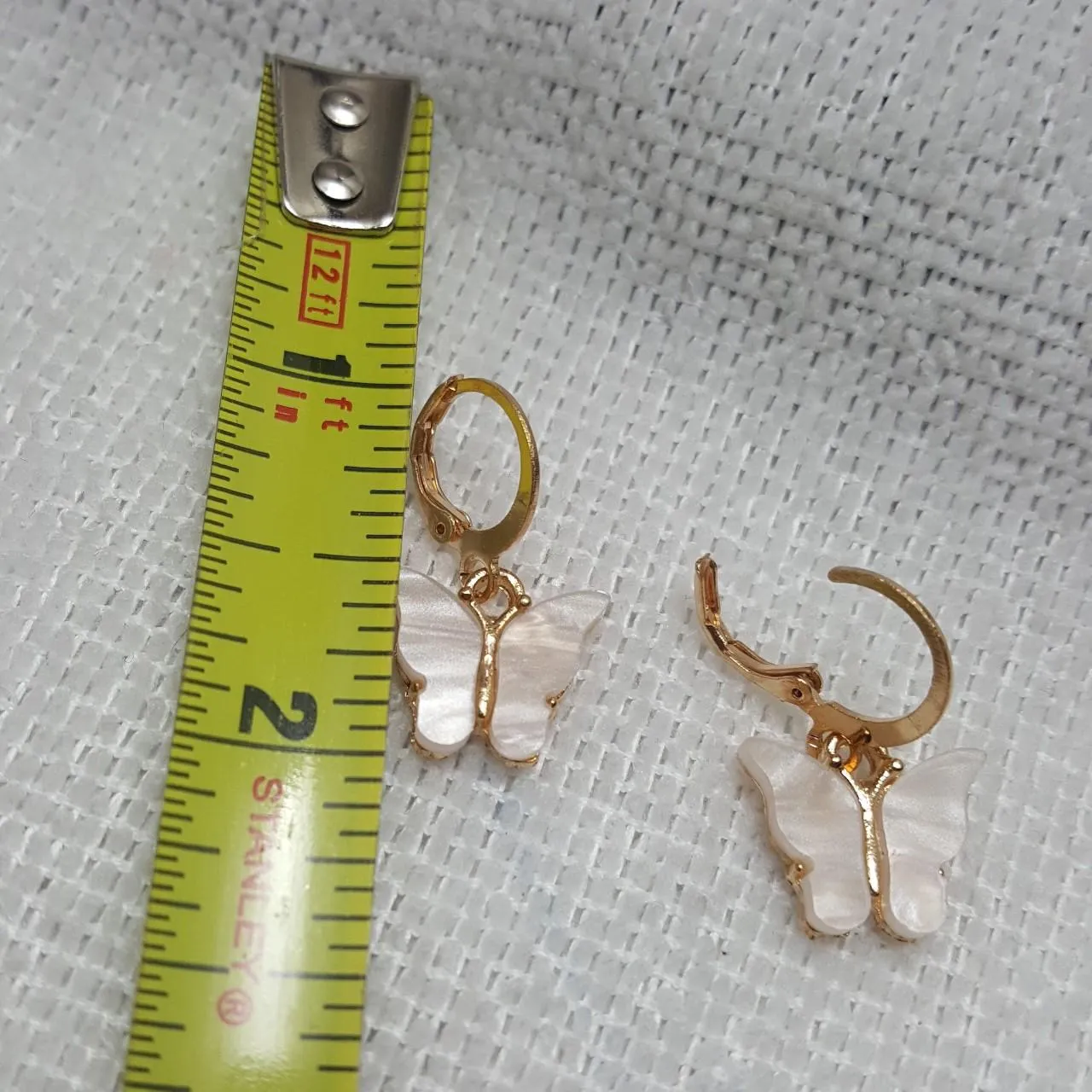 Beautiful Gold Plated Butterfly Earrings - Image 3