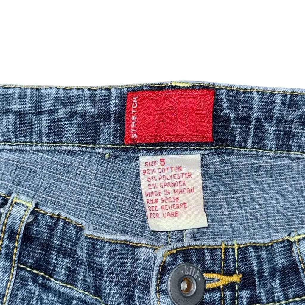 Vintage Y2K Tilt Star Pocket Flare Jeans Sz 5 / 28 Blue Denim 90s 2000s Retro - Image 7