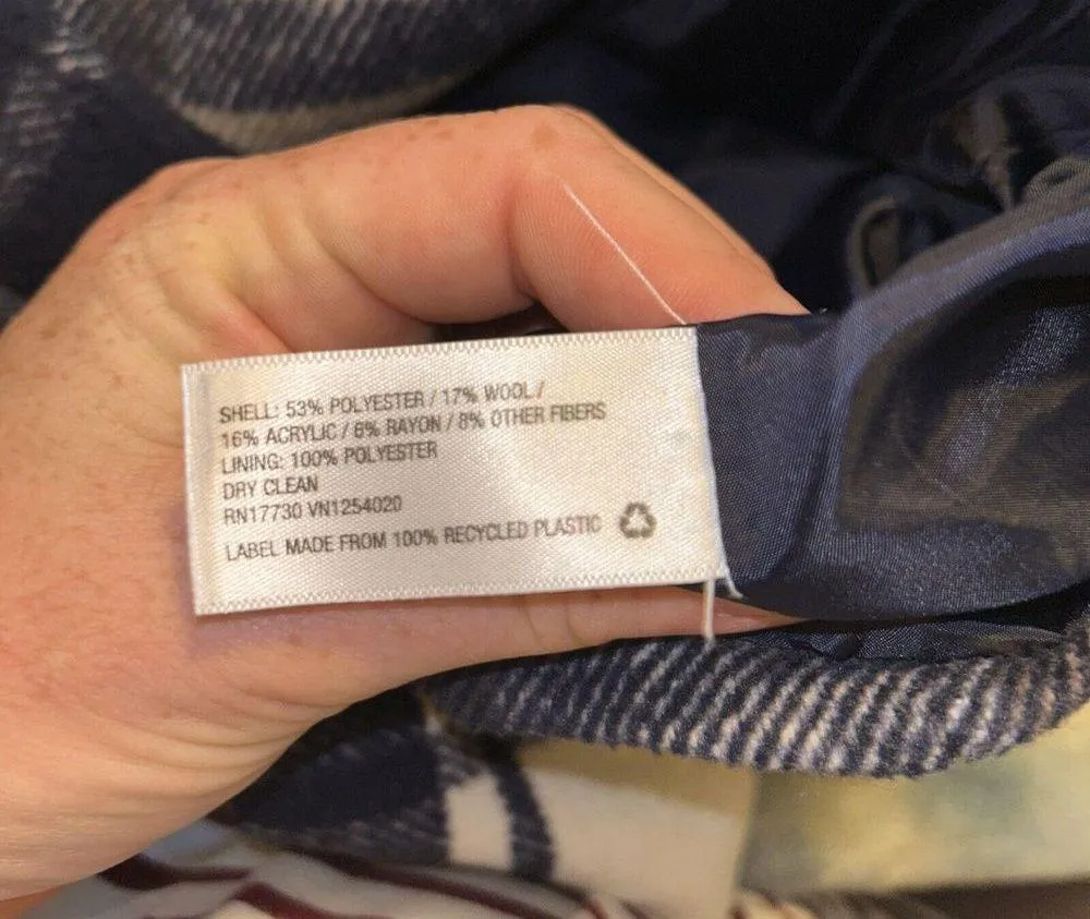 Women’s Mossimo Wool Blend Plaid Mid Length Hooded Coat Size Small - Image 8