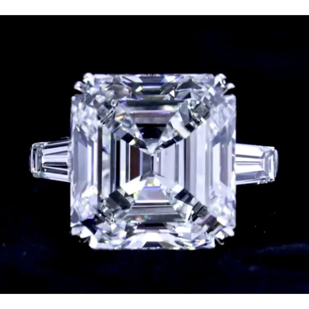 NEW Women's 5Ct‎ Asscher Cut Platinum Plated .925 Synthetic Diamond Ring, Size 9 - Image 11