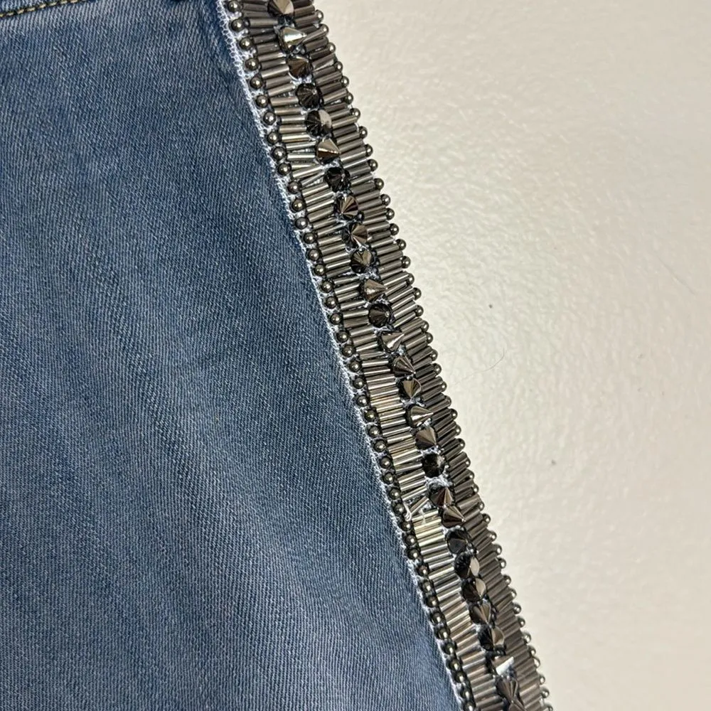HUDSON Luna Embellished Studded Crop Super Skinny Leg denim jeans size 28 - Image 6