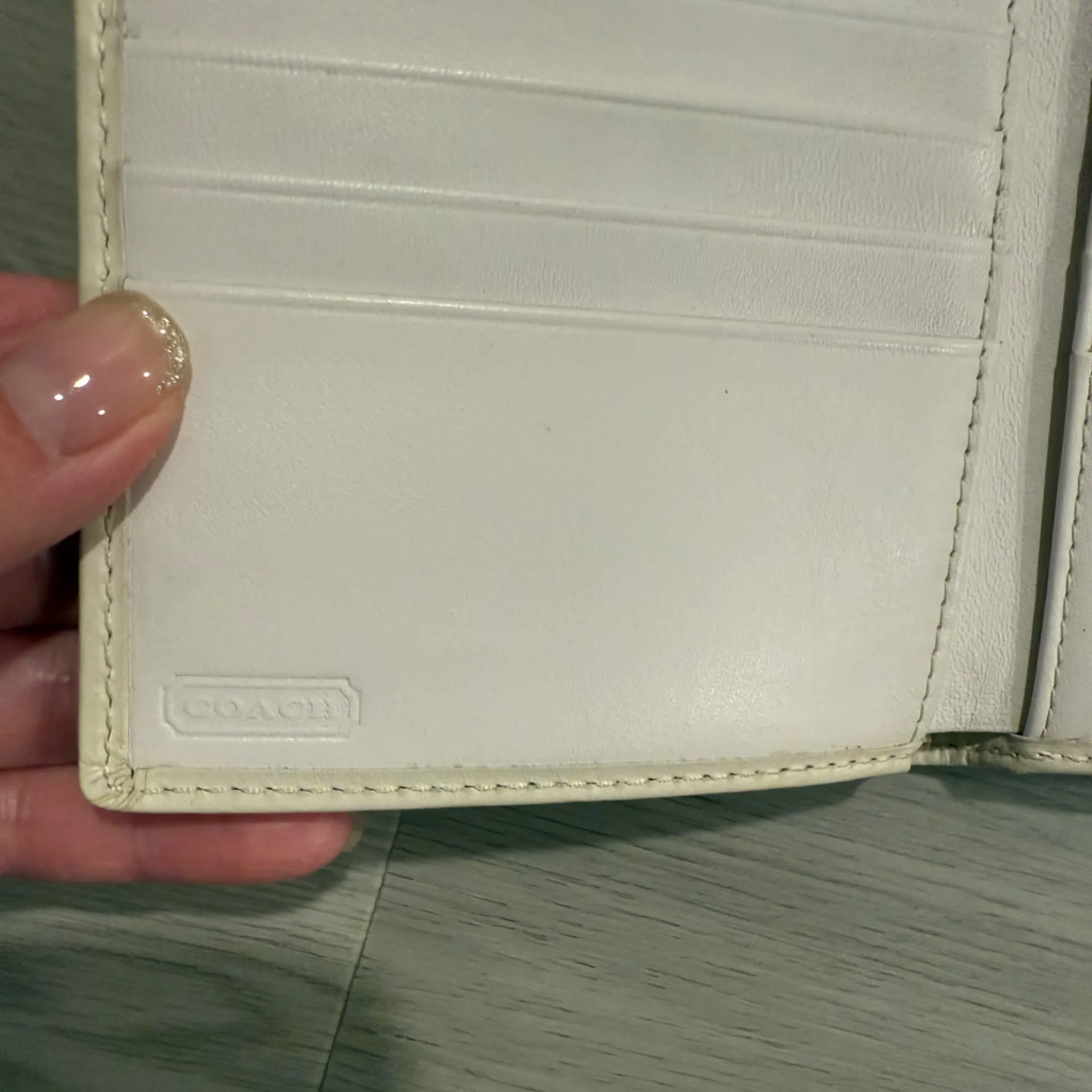 Coach denim blue and white y2k Wallet - Image 4