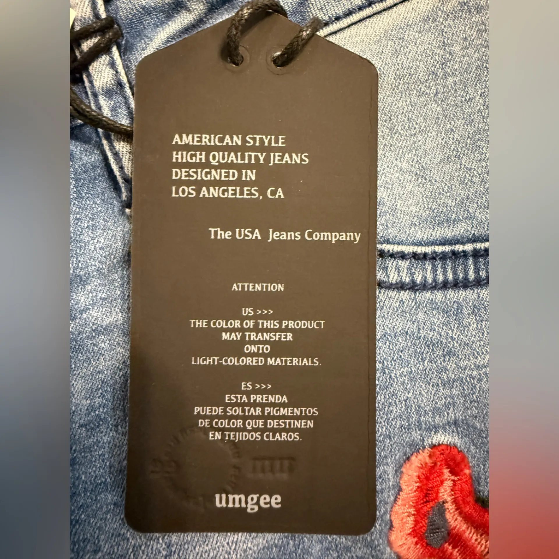 Umgee Flare Embroidered Jeans - Image 6