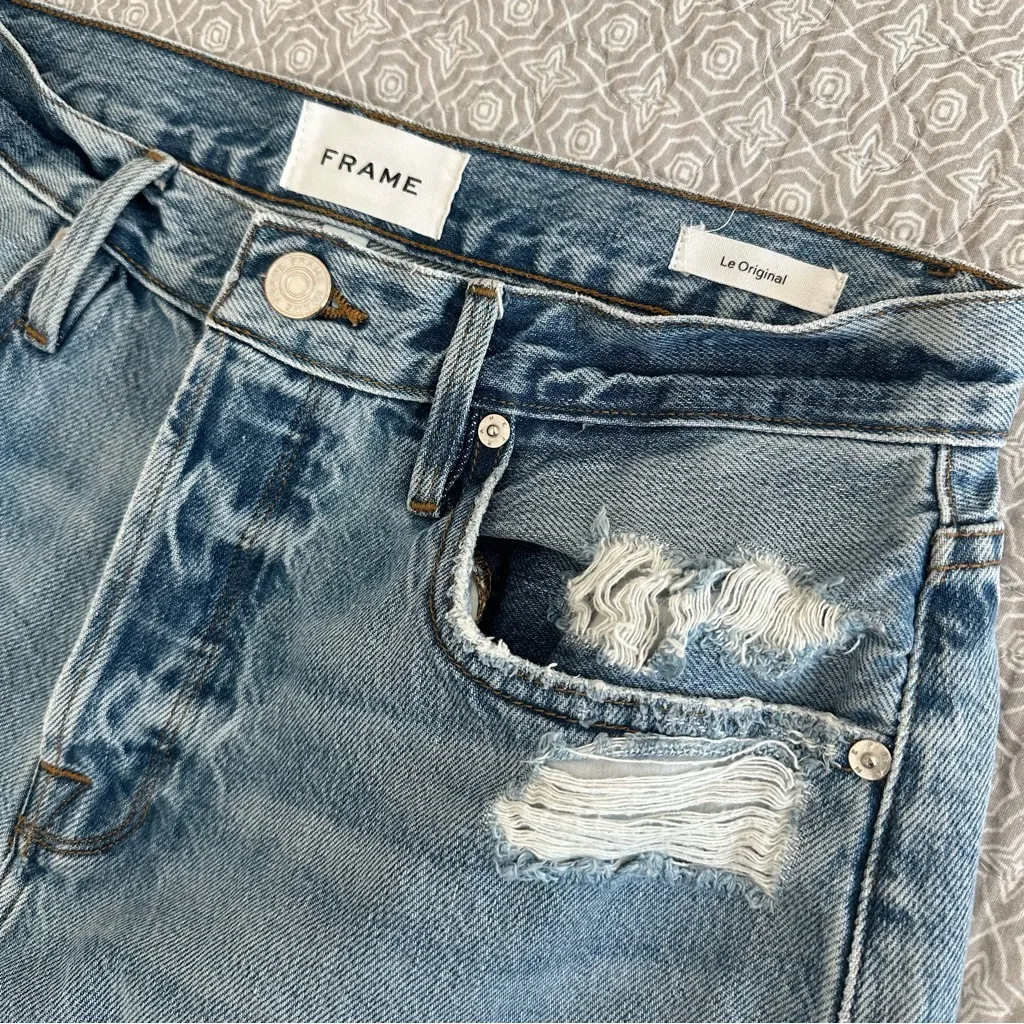 FRAME Denim Le Original Sunkissed Distressed Jeans Size 27 - Image 5