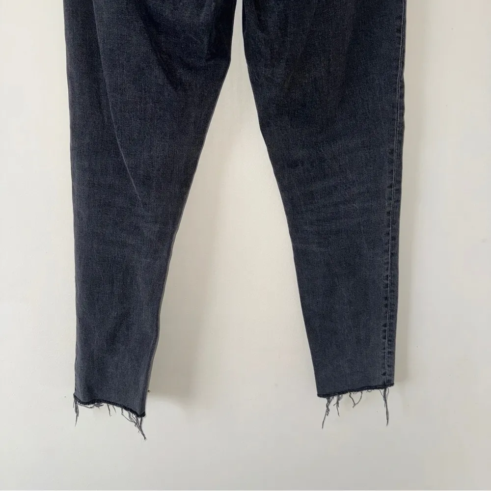 Denim Forum Aritzia Yoko High Rise Slim Jeans Button Fly Raw Hem
Charcoal 27 Black - Image 7