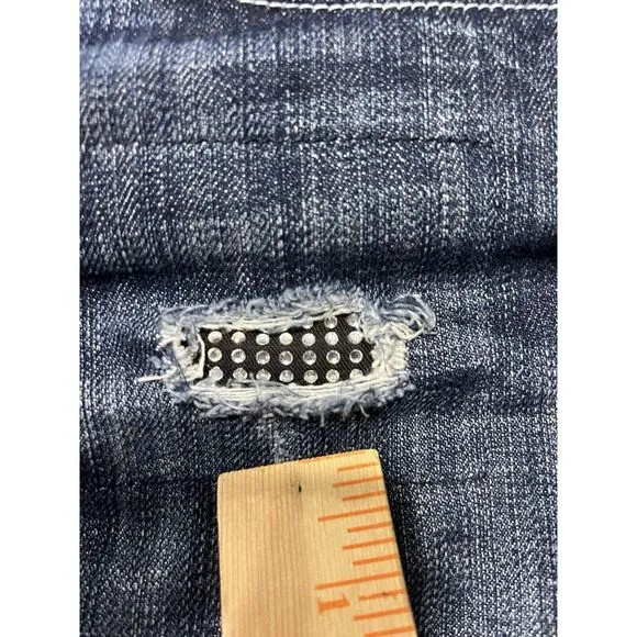Rock & Republic Jeans Slim Straight 26‎ Distressed Rhinestones Low Rise Western - Image 6