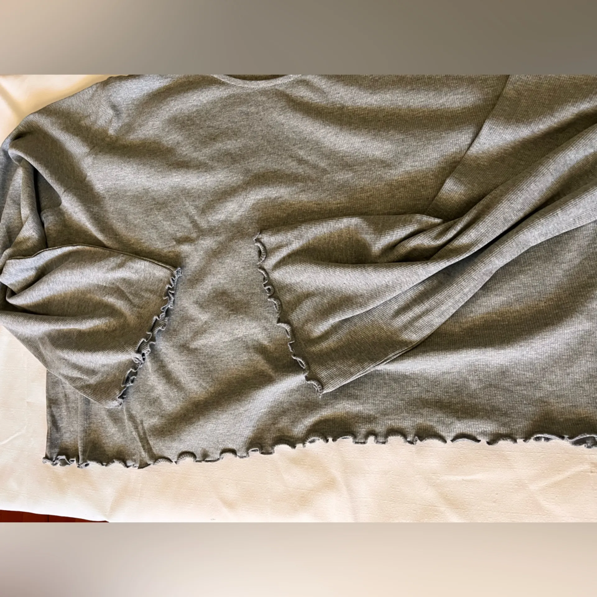 ASOS Design Gray Ribbed Top Size XL - Image 5