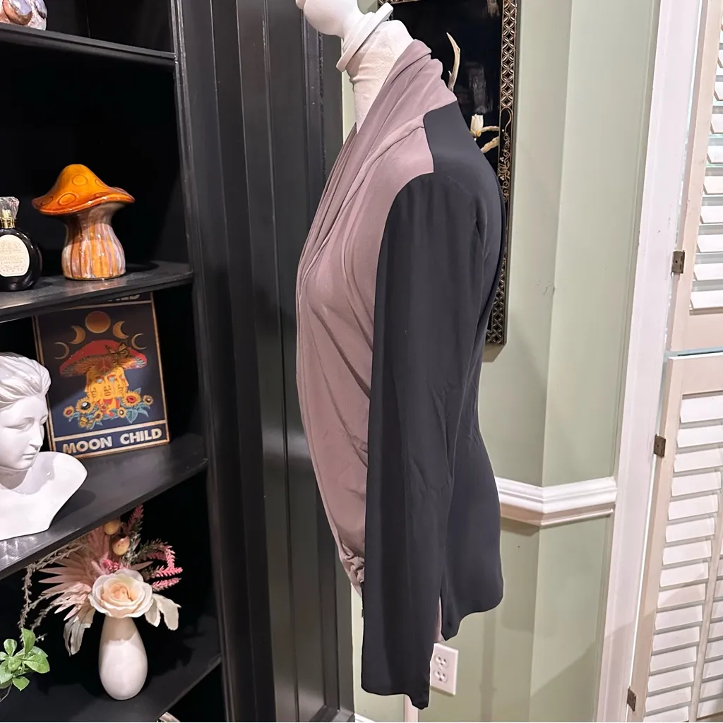 Joseph Ribkoff Two-Tone Draped Open Front Jacket – Size 8 - Image 5