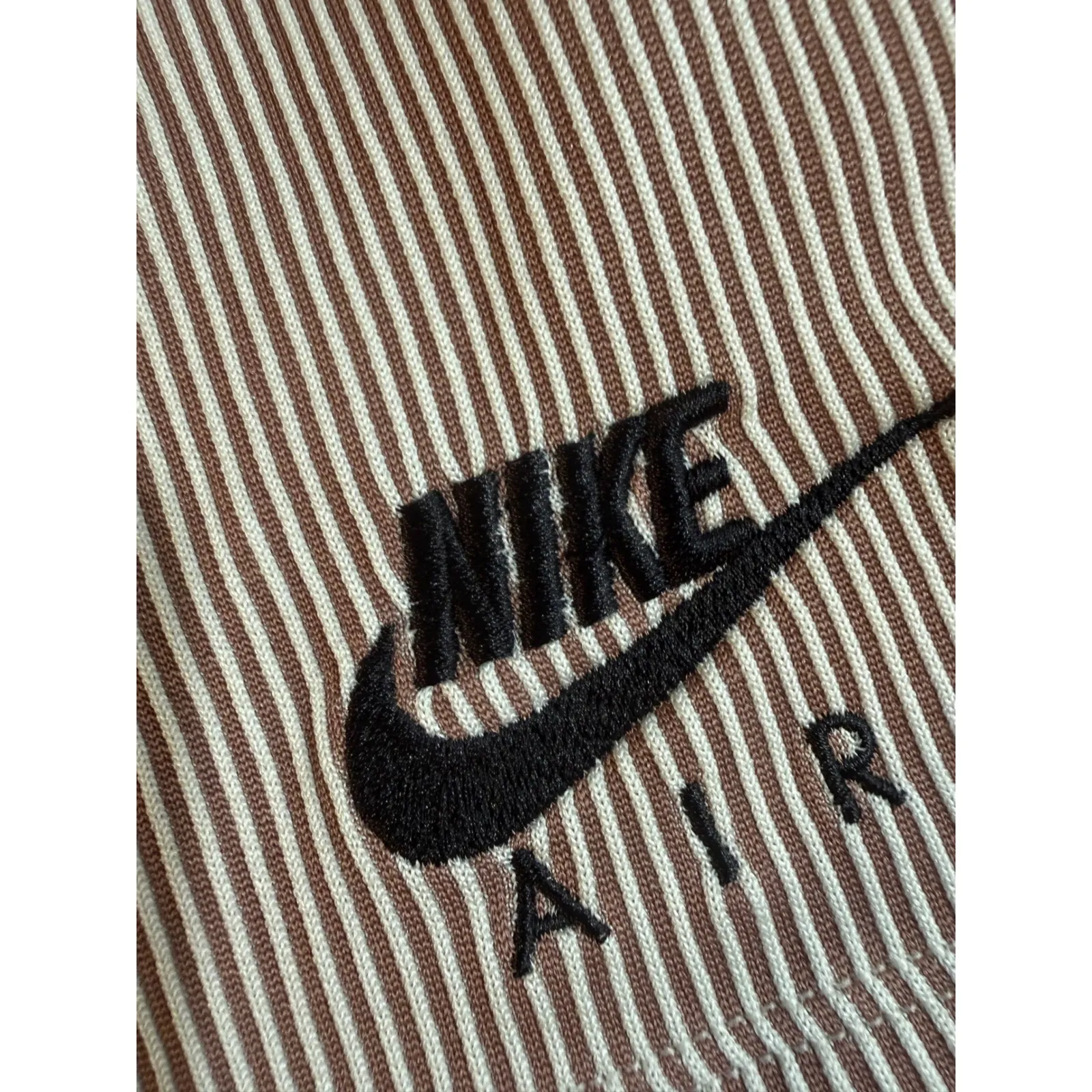 Nike Air Striped Knit Mini Skirt Tan Brown Casual Athletic Women's XS ribbed - Image 4