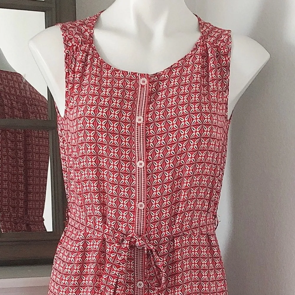 Max Studio Floral Maxi Dress Tiered Belted Geo Print Size XS NWT $138.00 - Image 7