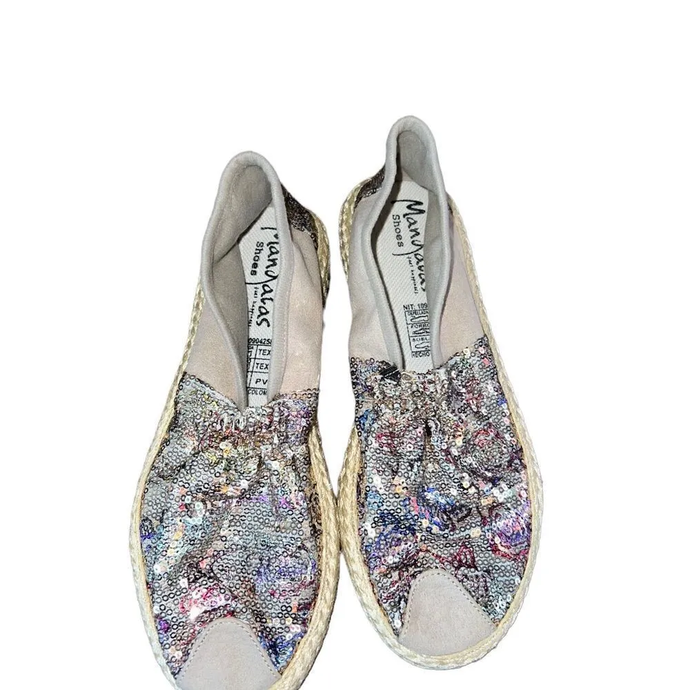 Mandalas Shoes taupe microsuede and sequins NWOT or box size 8 - Image 3