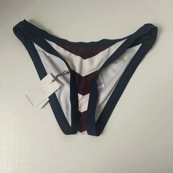 Ted Baker Rowing Striped Navy/Burgandy/White Swim Bikini Bottom - Image 2