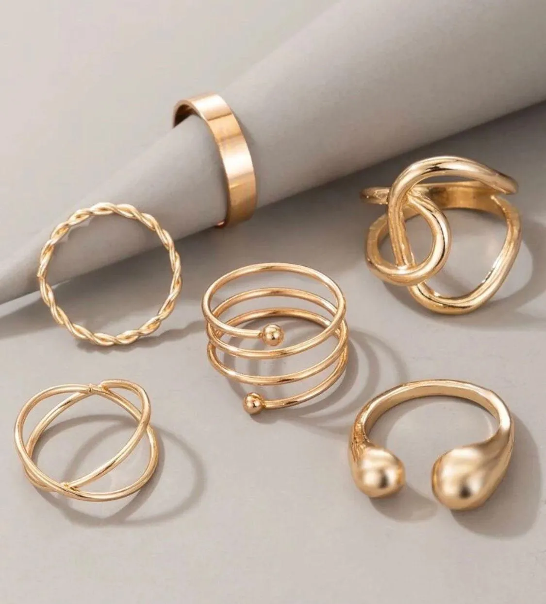 Rings Set 6 Pc Gold - Image 3