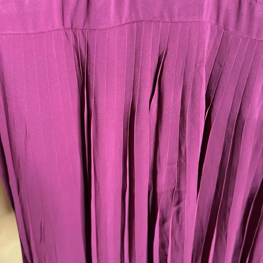 mark. Maroon Dress Sheer Flowy Lined Tie Business Wedding Women Size XXL Purple - Image 4