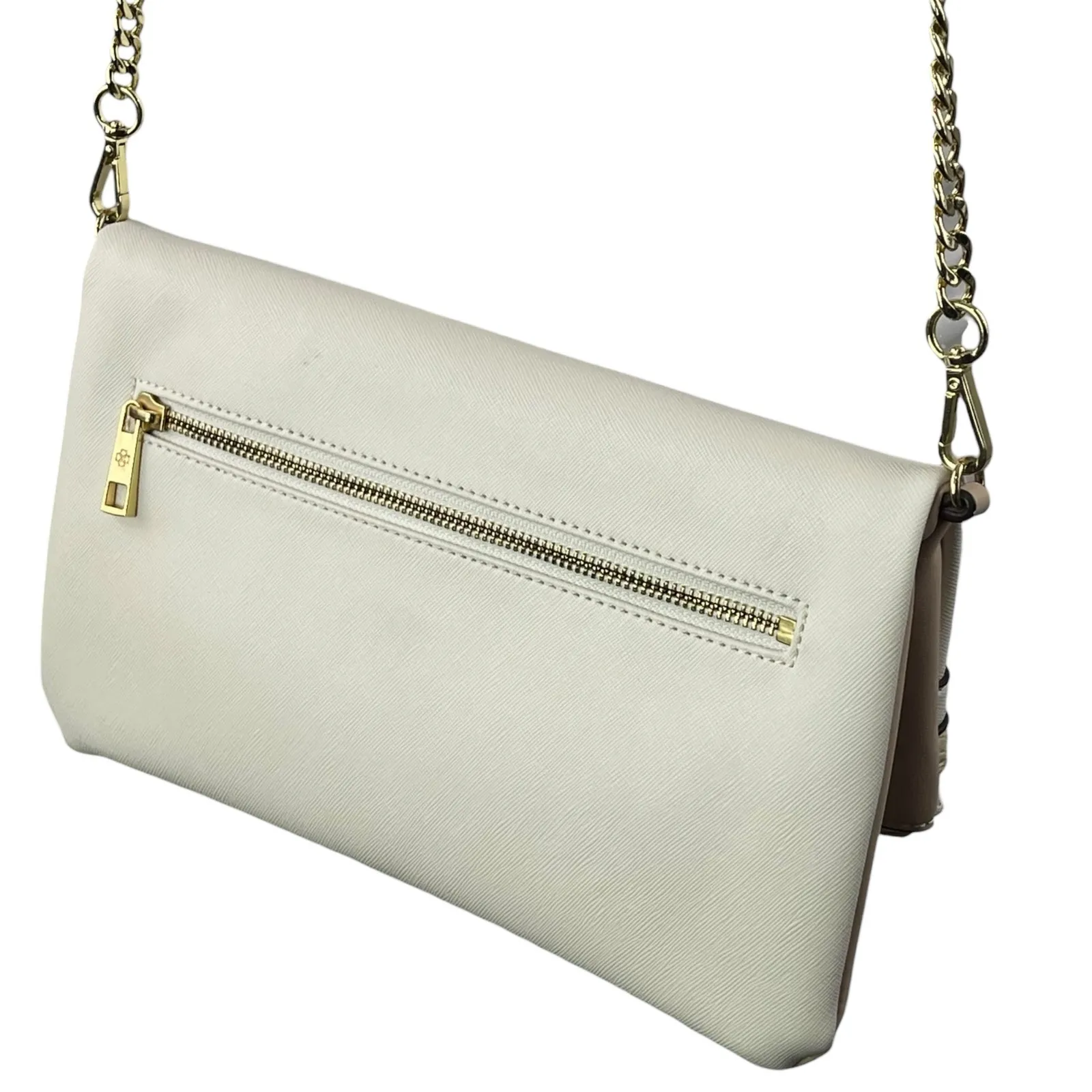 Ann Taylor Women's White Beige Chain Crossbody Wallet Clutch Purse Mini Bag OS - Image 5