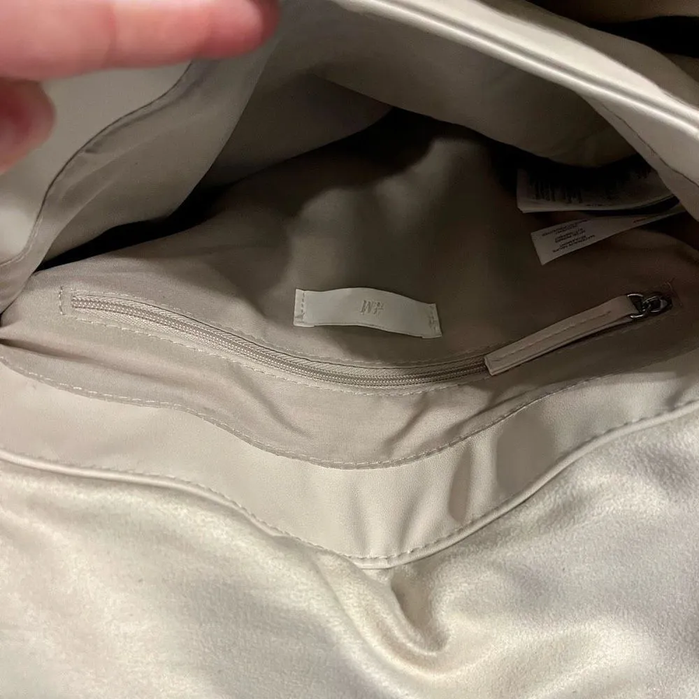 H&M Quilted Shoulder Flap Bag White Silver - Image 14