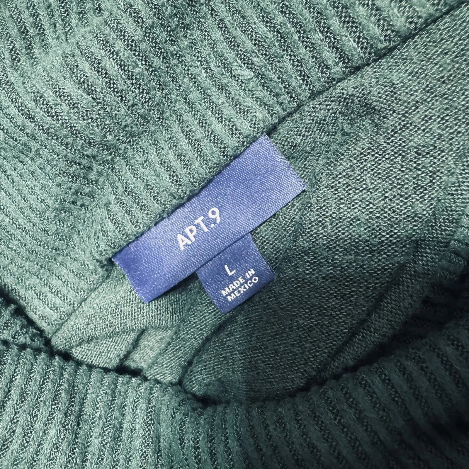 Apt 9 Hunter Green Cowl Neck Long Sleeve Sweater Forest Cabincore Cozy womens L - Image 4