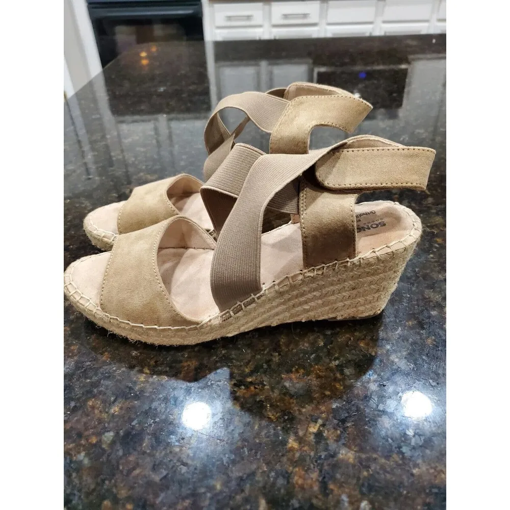 Sonoma Beige Women Suede Leather Flip -Flops Open Toe Casual Sandals Size 9.5 - Image 6
