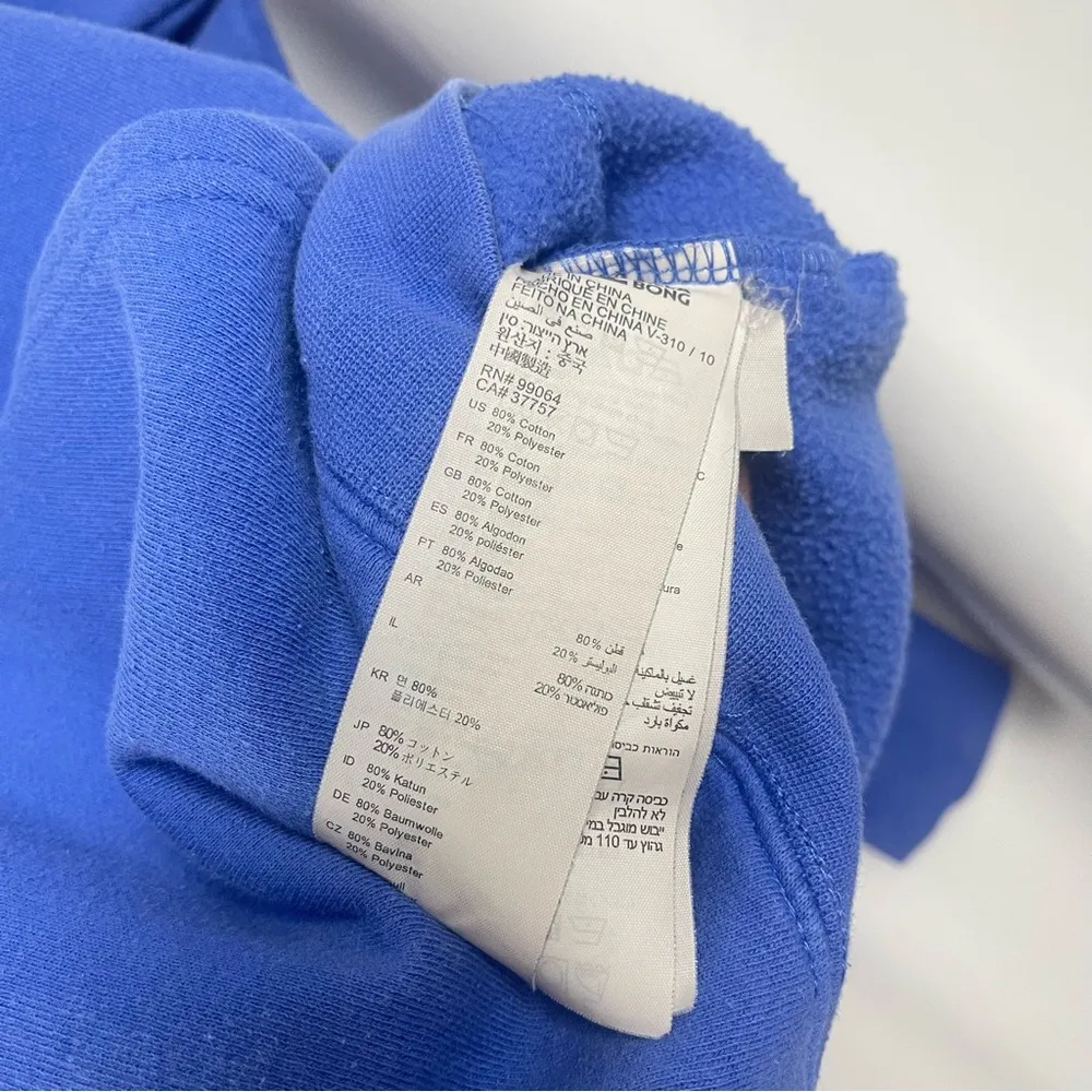 Billabong Medium Vibrant Embroidered Blue Hoodie Sweatshirt Beach Surf Casual - Image 4