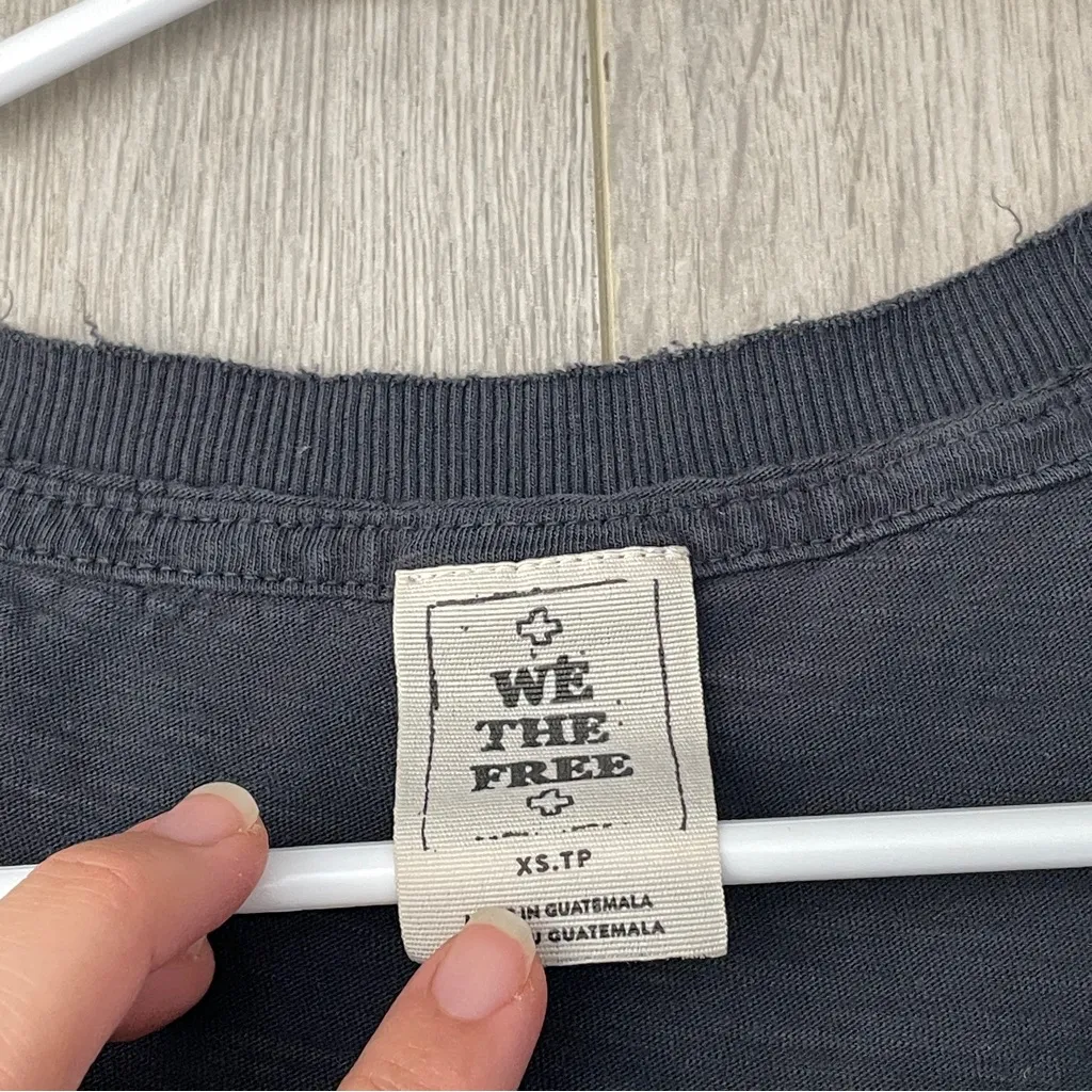 Free People Tshirt v neck oversized flowy womens Gray (xsmall) casual boho - Image 2