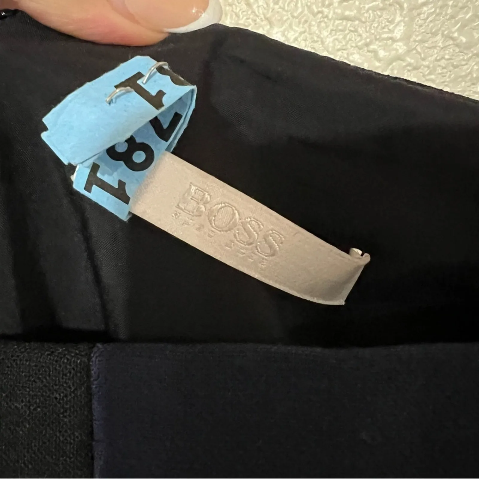 BOSS Hugo Boss Velivia black burgundy blue colorblock wool pencil skirt 10 - Image 5