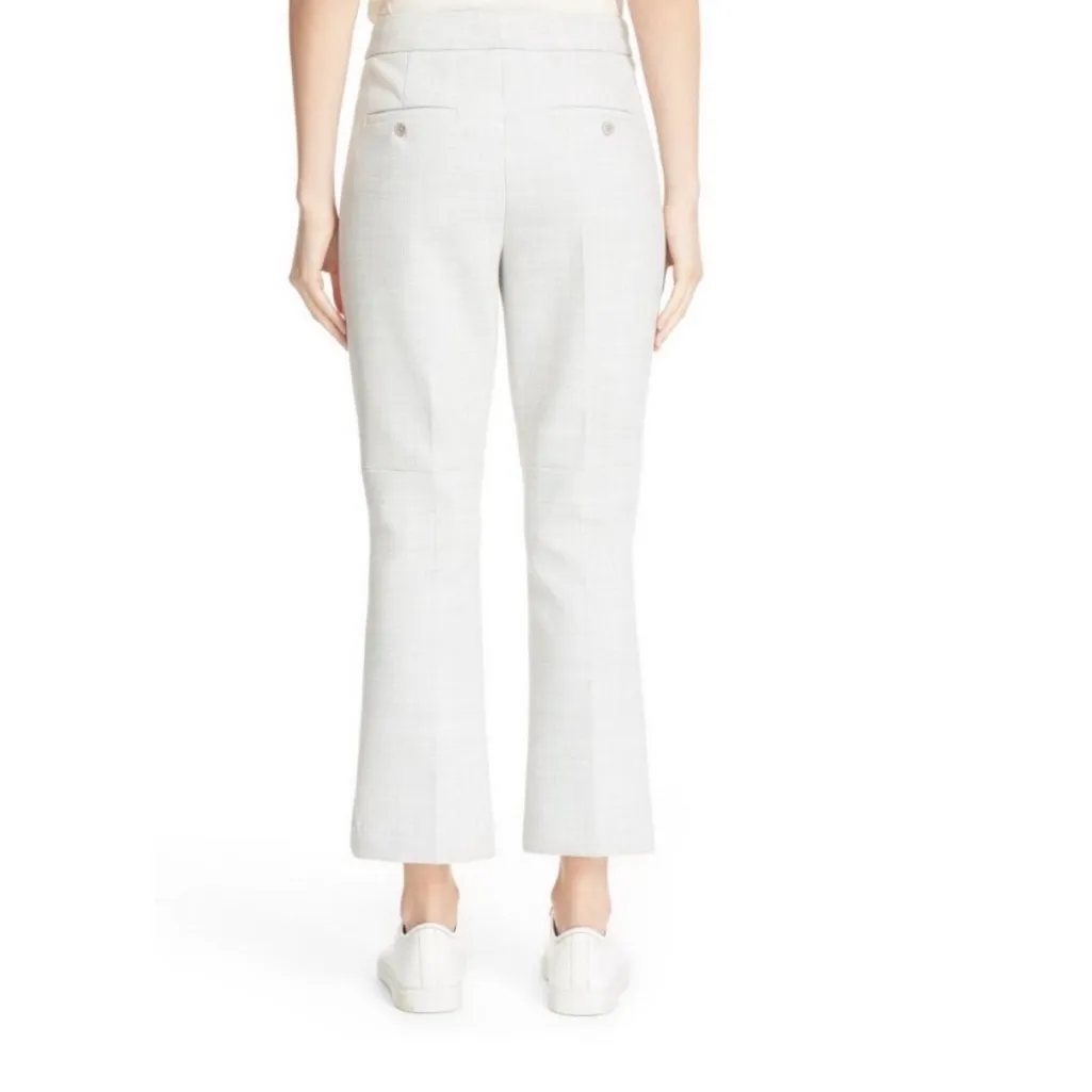 Theory Erstina Pioneer Crop Flare Trousers Pants 0 Light Grey Melange Workwear - Image 4