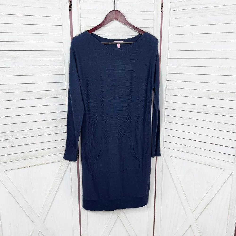Lilly Pulitzer Jupiter Knit Sweater‎ Shift Dress Navy Blue XS Long Sleeve - Image 8