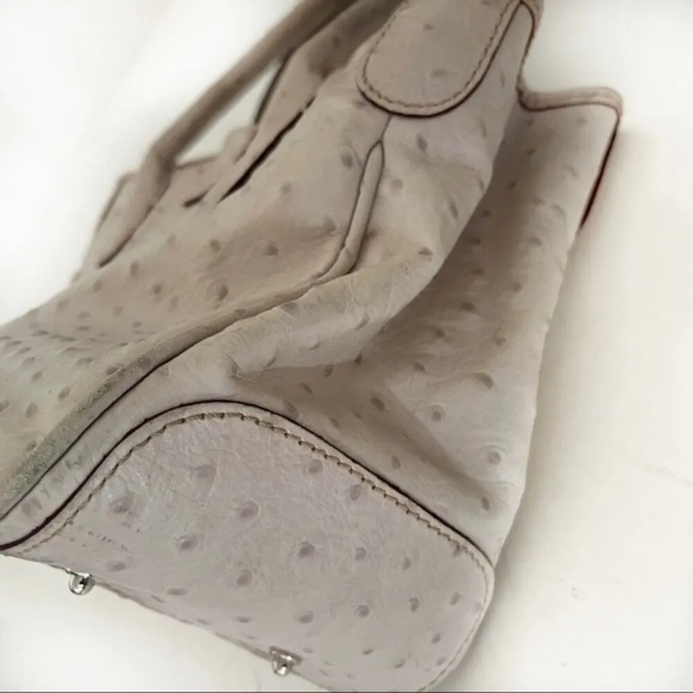 DOONEY & BOURKE Leather Bag Ostrich Embossed Double Handle - Image 8