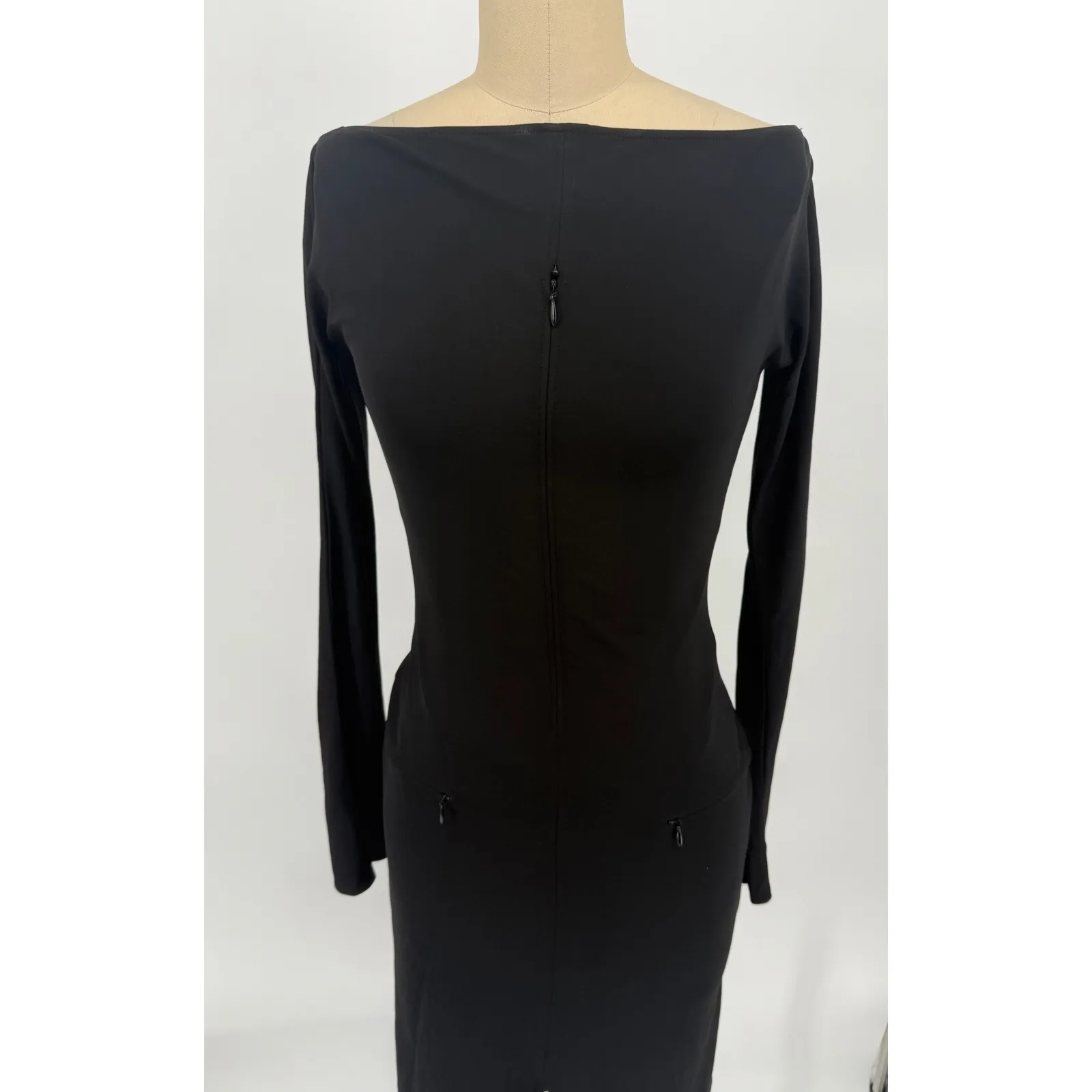 New! courrèges DROP ZIPPED CREPE JERSEY DRESS In Black Sz 38 US 6 $1,780 - Image 7