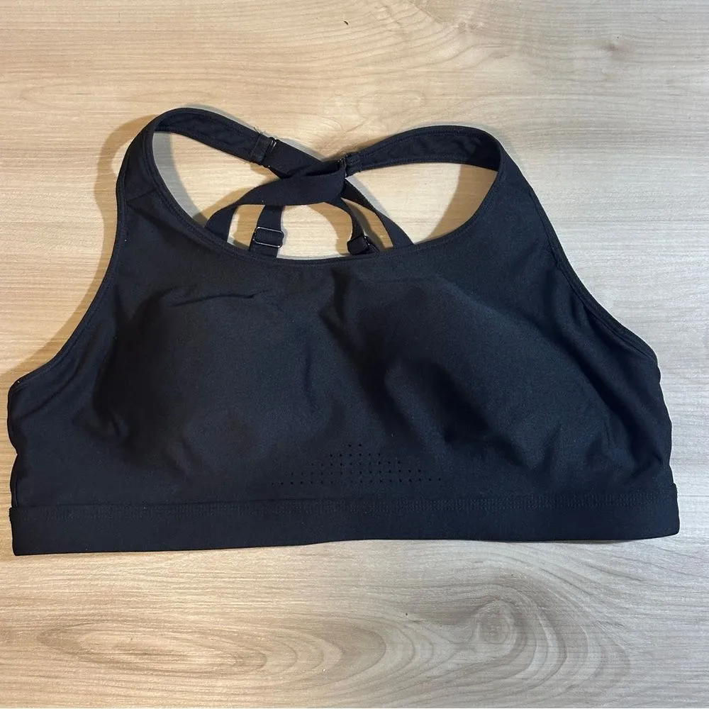 Avia Sports Bra Women's XXL 18-20‎ Black Band Strappy RN# 15741 - Image 2