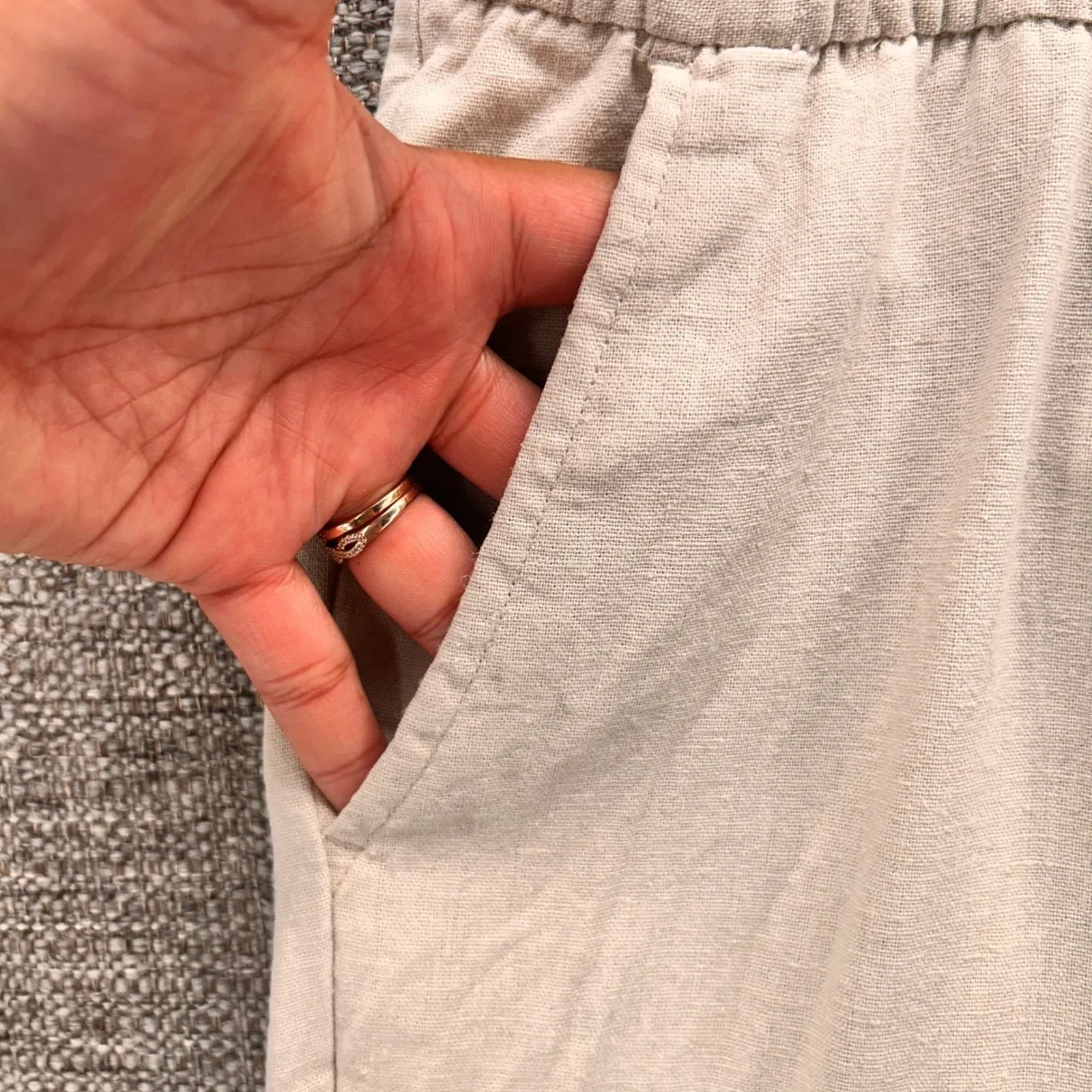 Old Navy Linen Pants Cream‎ XXL - Image 6