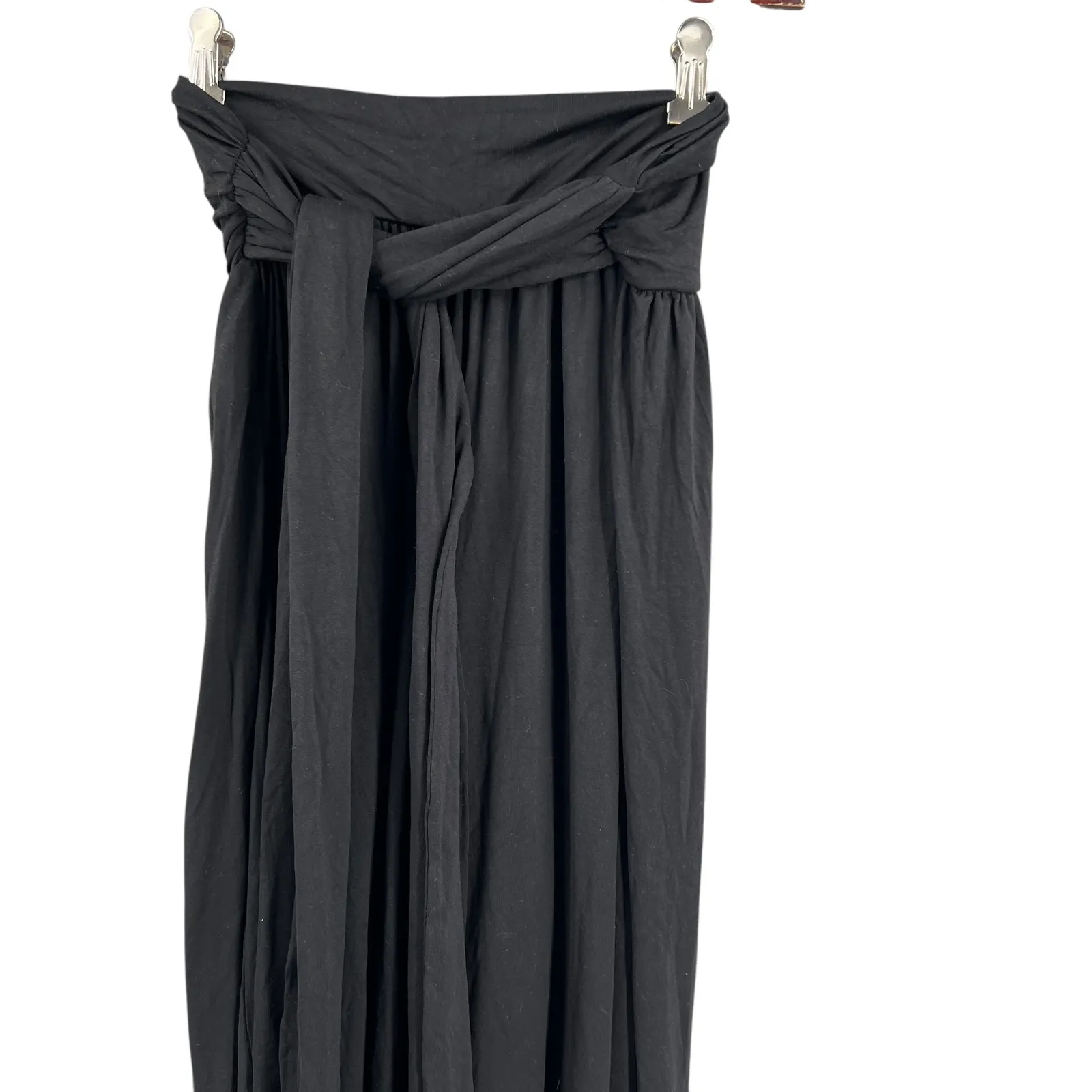 Susana Monaco Black Wide Leg Palazzo Pants Elastic Waist Tie Front XL - Image 3
