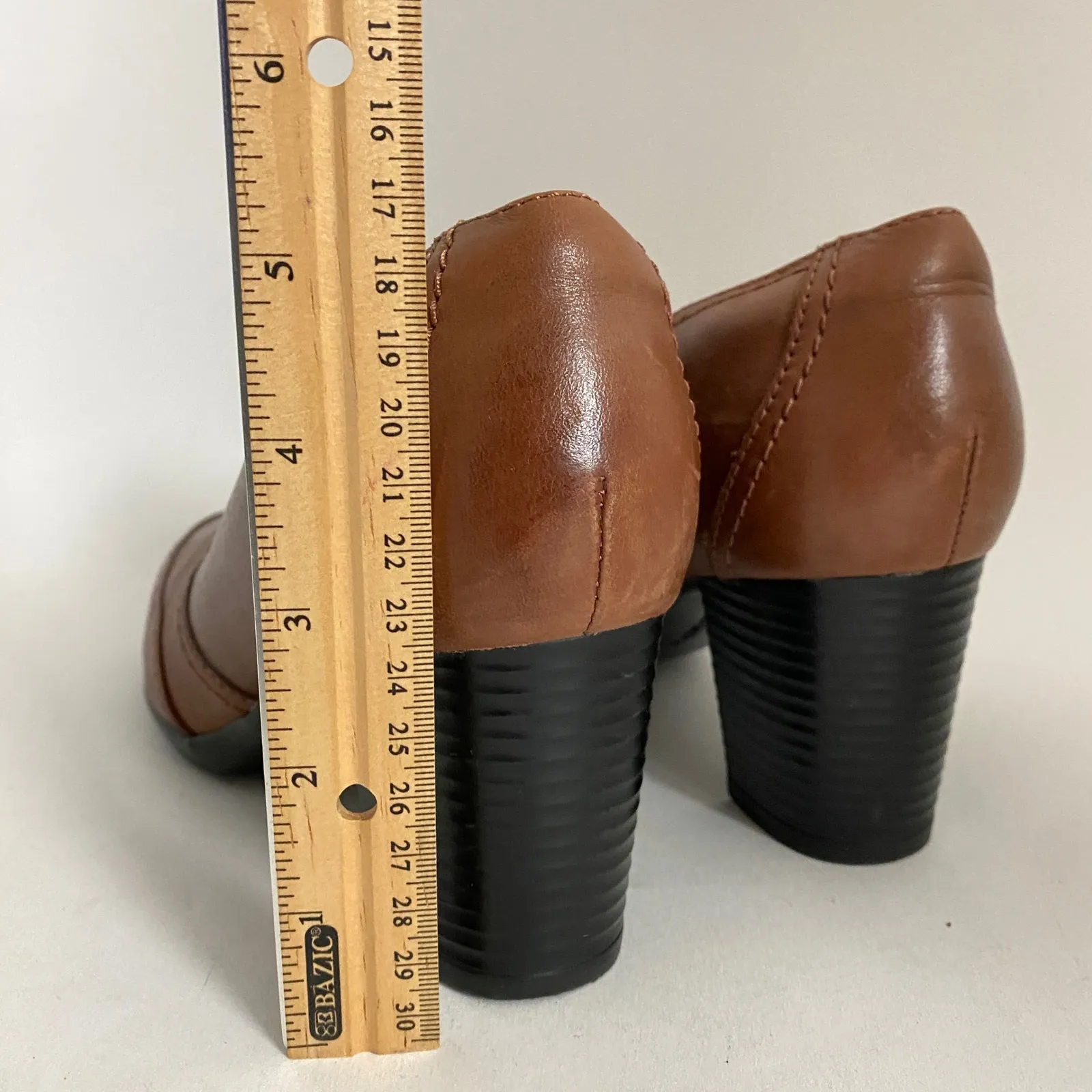 Clarks  Leather Heeled Ankle Boots Brown Block Heel Classic Comfortable - Image 7