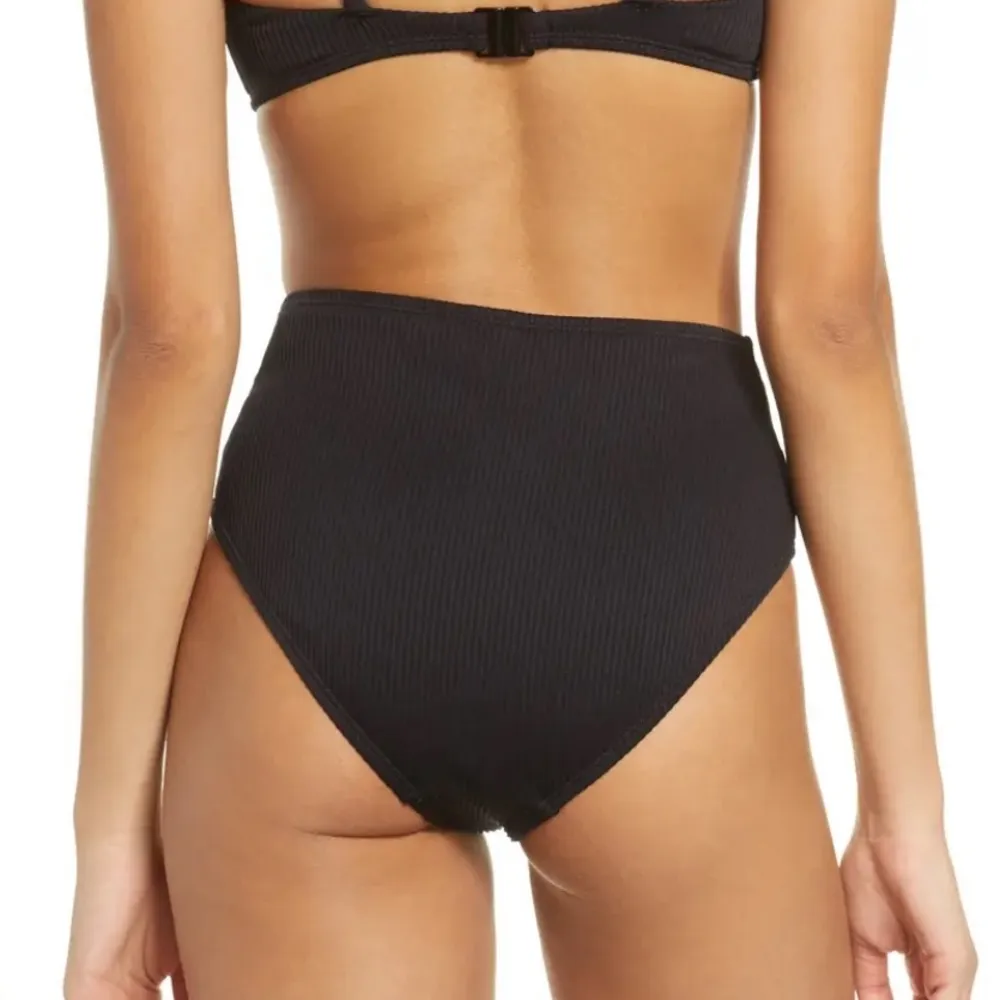 TOPSHOP Ribbed High Waist Bikini Bottoms - Image 2