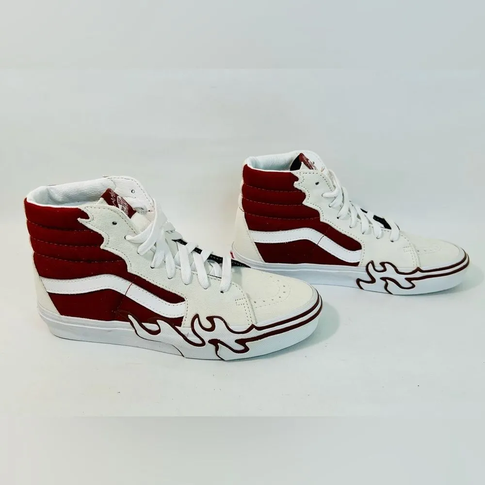 NEW Vans Sk8 Hi Flame White Tawny Port size 7.5 - Image 13