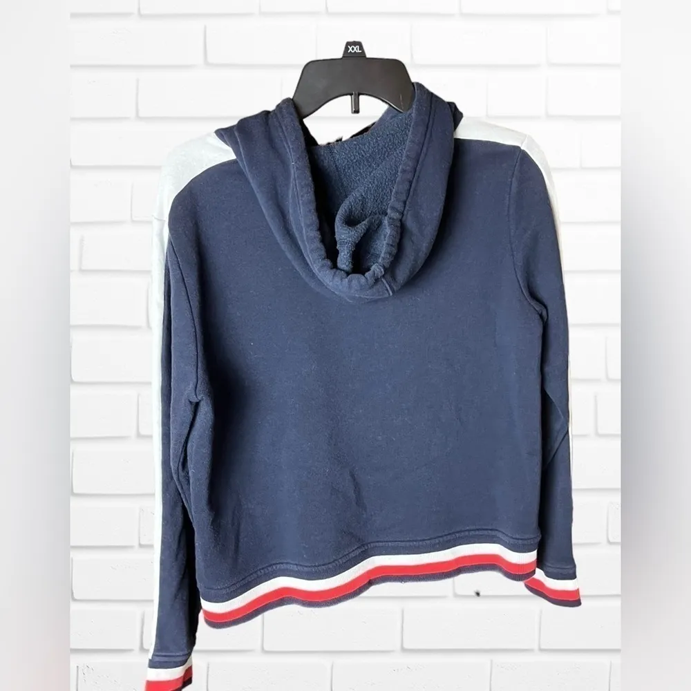 Tommy Hilfiger‎ Women's Medium Hoodie Cropped Fit Preppy Logo Hooded - Image 5