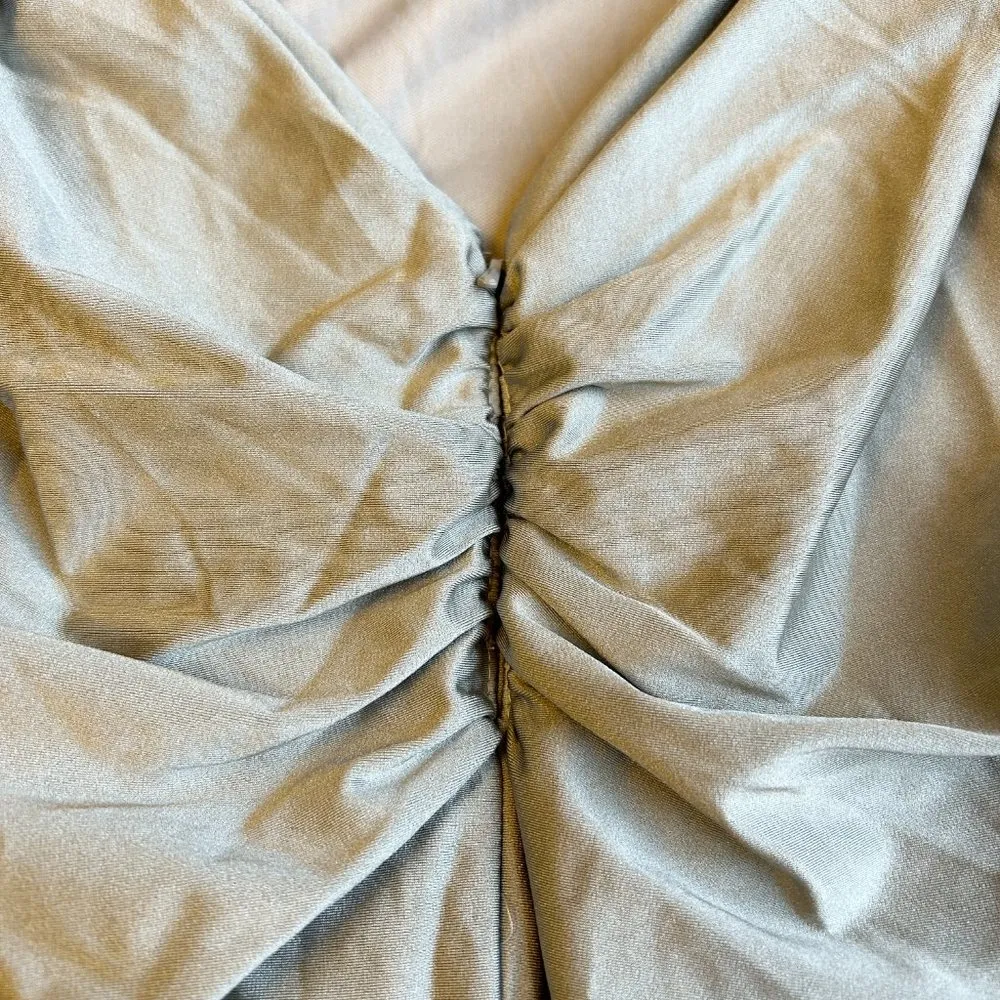 La Femme Silver Metallic High Leg Floor Length Formal Dress Size 2 NWT - Image 11