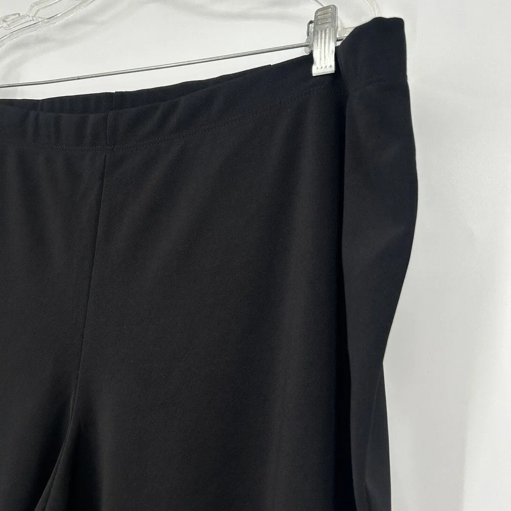 Susan Graver Black Full Length Flare Pull On Pants High Rise Stretch Size 2XP - Image 4