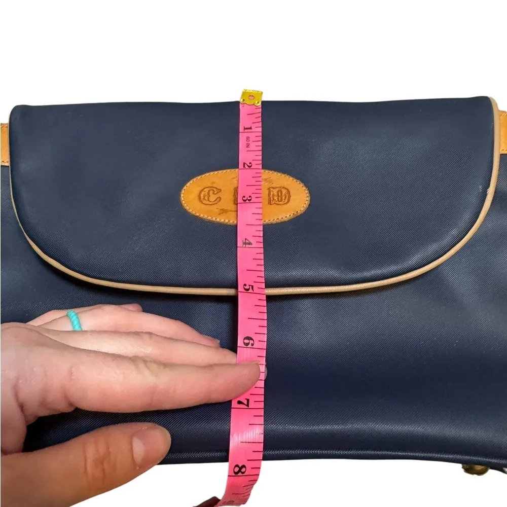 Vintage King Ranch Purse Navy and Tan with customization of initials Blue - Image 9