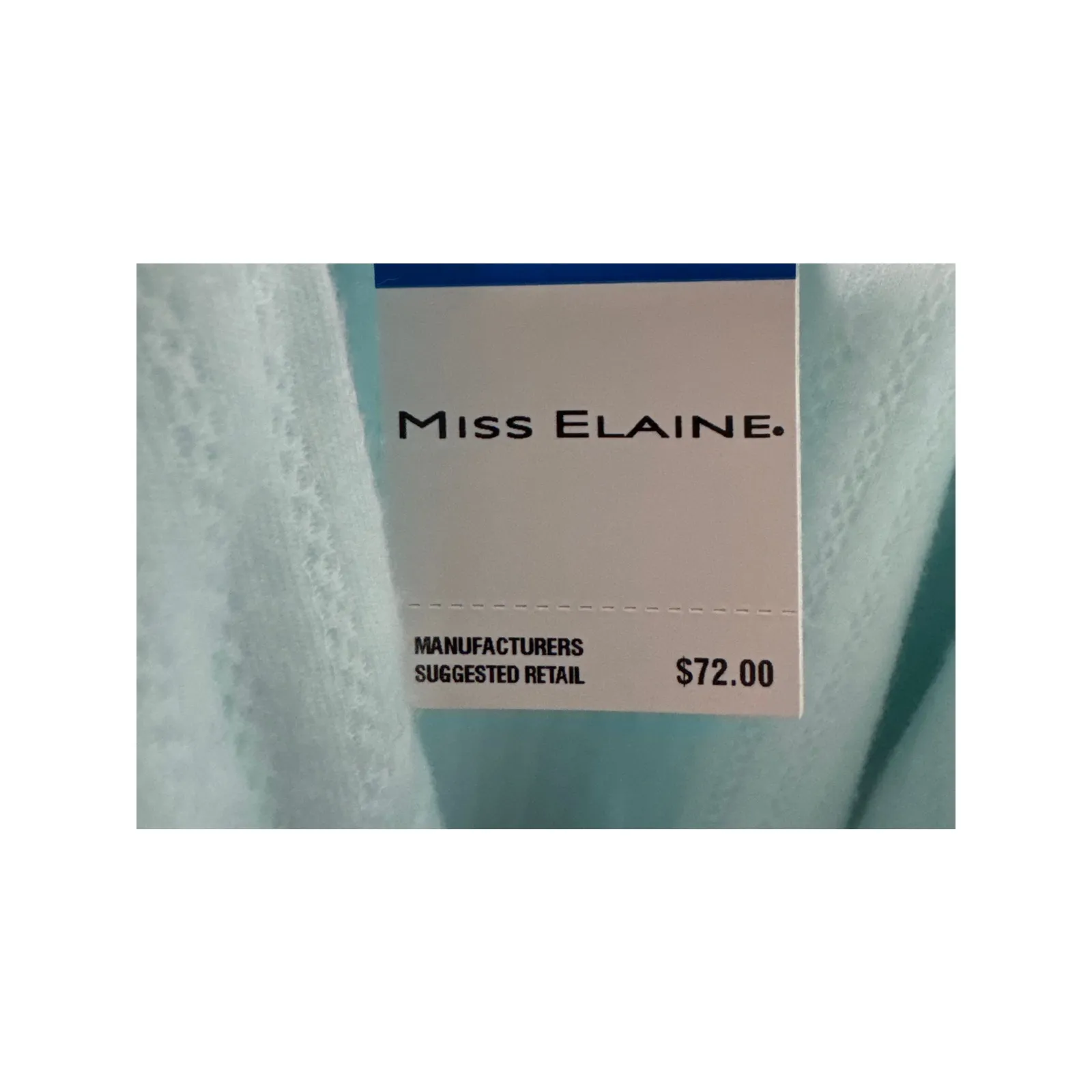 Brand New Miss Elaine Women's Size M Aqua Paisley Print Lace Trim Nightgown Blue Size M - Image 5