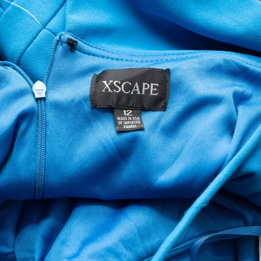 XSCAPE - Halter Neck Scuba Crepe Gown - Image 4