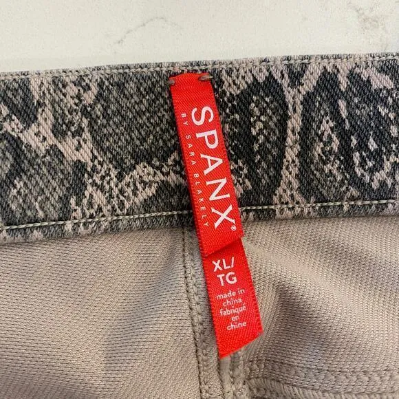 SPANX Jean-ish Ankle Leggings Skinny Jeans Snakeskin Animal‎ Print Size XL - Image 7