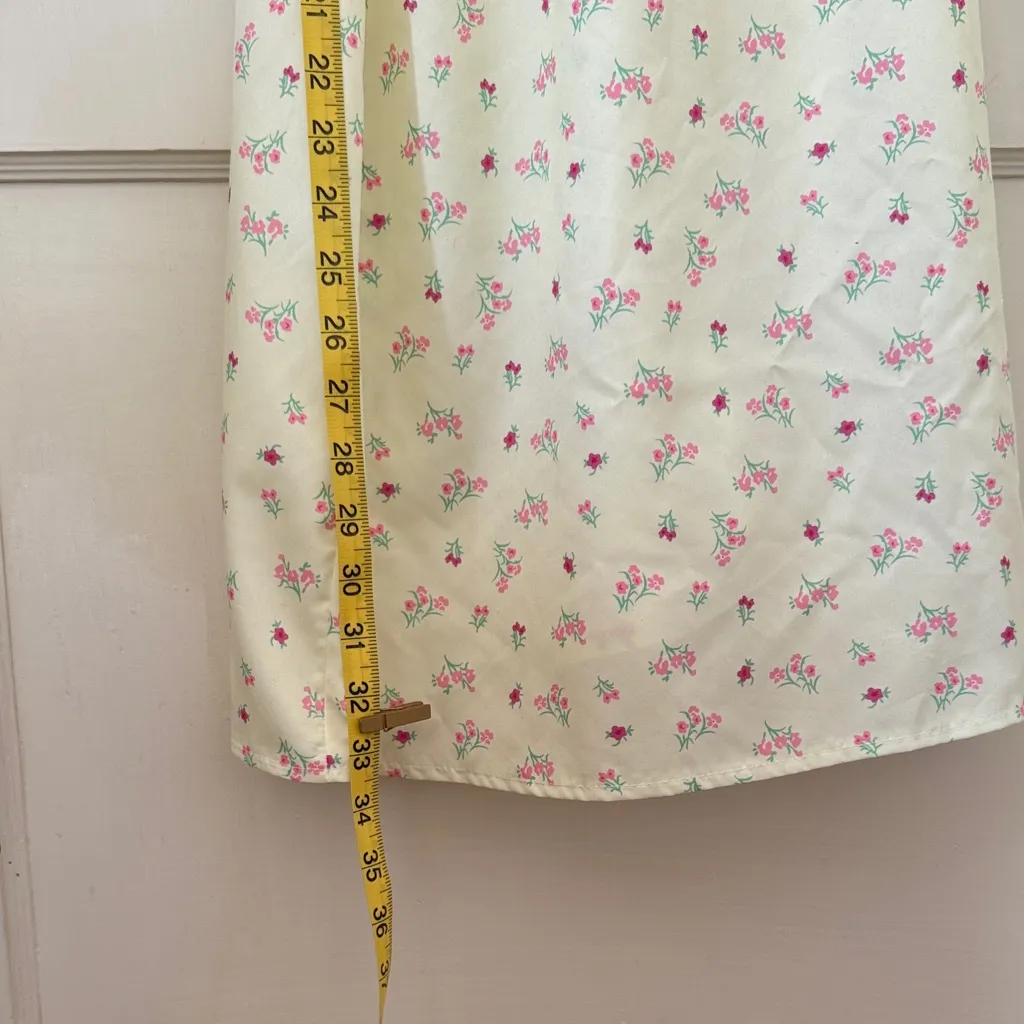Cottagecore Floral Yellow Dress Women’s Small Pink - Image 11