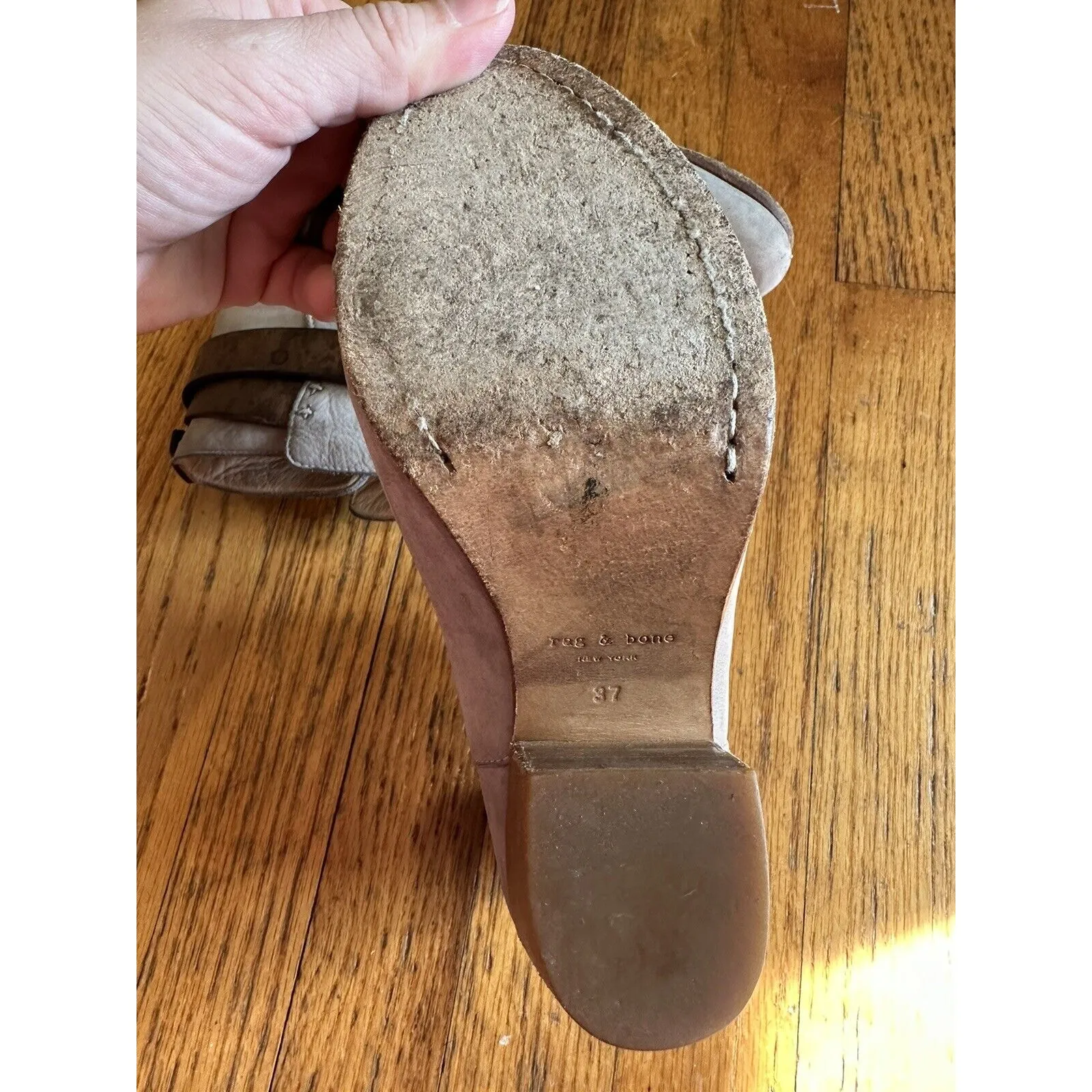 Rag & Bone Women's Size 37 Harrow Boots Gray Leather Ankle Booties Casual Bootie - Image 13