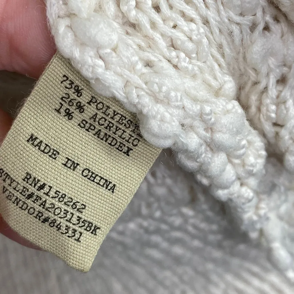 BKE Gimmicks Cream Textured Knit Crewneck Sweater Women's Size X-Small XS - Image 6